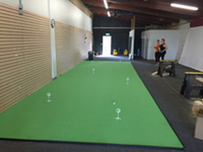 Large Putting Green Installation Indoors. Cost effective and authentic.