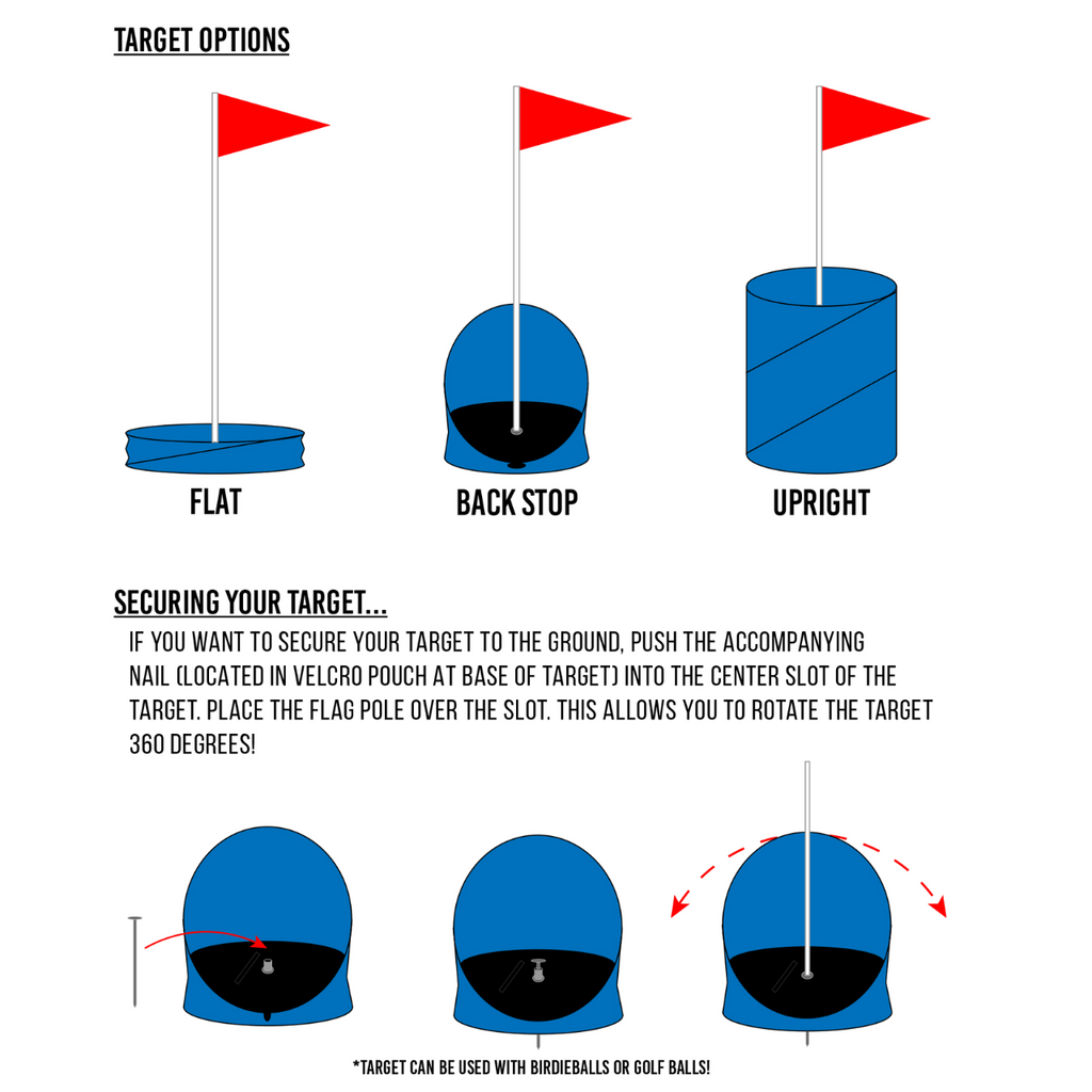 Target Instructions Backyard Golf Game | Pop-up Bucket Style Targets - BirdieBall