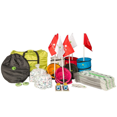 6-Hole Field Set pieces and packaging perfect for junior golf programs