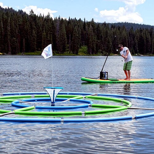 Outdoor Golf Fun with Floating Golf Green Game - Includes Golf
